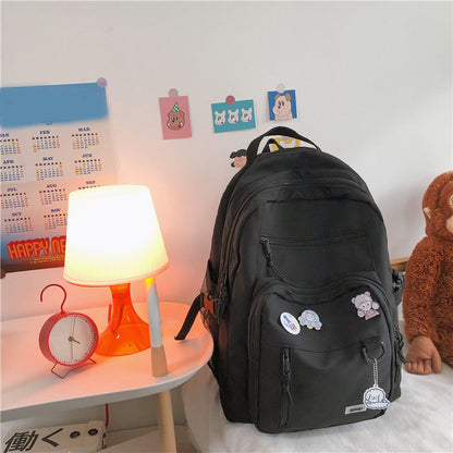 Backpack School Bag Girls Students Schoolbag High Capacity Multi-pocket Design Bags