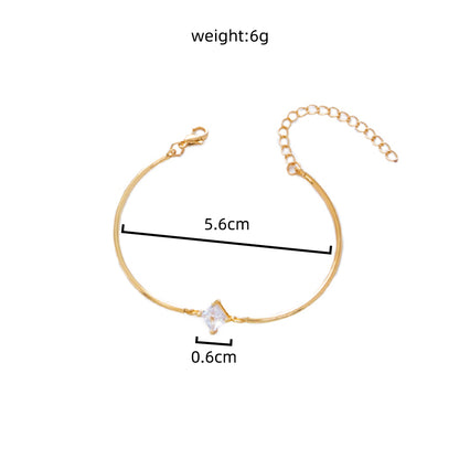 Zinc Alloy Elbow Tube Gold Plated Copper Micropaved Zircon Pendant Bracelet