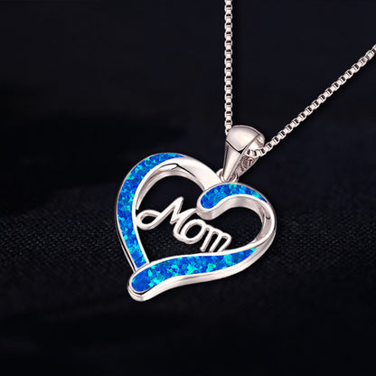 Love-shaped MOM Letter Pendant Necklace Mother's Day Gift Jewelry