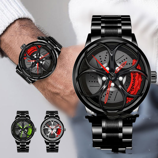 Men's And Women's Fashion Creative Wheel Waterproof Watch