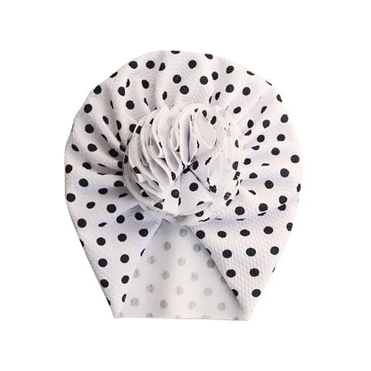 Cute Flower Baby Girl Indian Hat Solid Color Newborn Infant Cap Beanies Headwrap Kids Hat Turban Bonnet