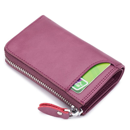 Fashion Elegant Women Short Leather Wallet Portable Solid Color Purse Hot Female Change Purse Lady Clutch PJ041