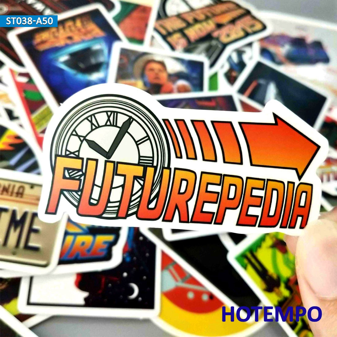 50pcs Classic Movie Back To The Future Style Mixed Decals Stickers Pack for DIY Phone Laptop Luggage Skateboard Bike Car Sticker