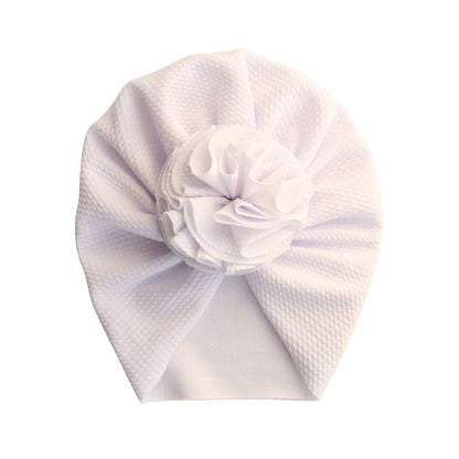 Cute Flower Baby Girl Indian Hat Solid Color Newborn Infant Cap Beanies Headwrap Kids Hat Turban Bonnet