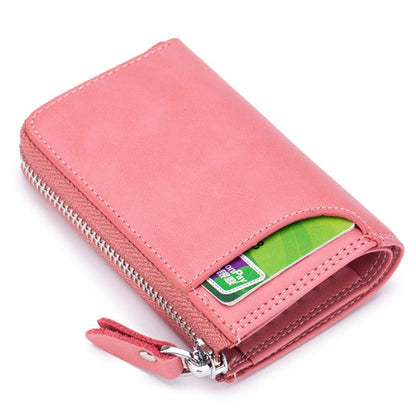 Fashion Elegant Women Short Leather Wallet Portable Solid Color Purse Hot Female Change Purse Lady Clutch PJ041