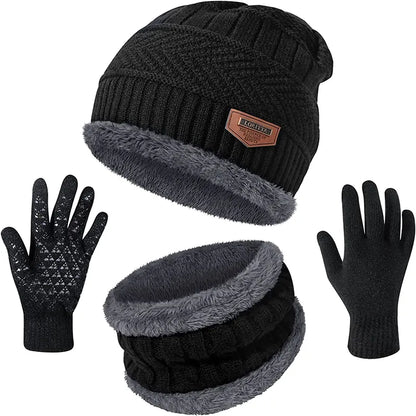 2024 Winter Men Women Thick Beanie Hat Knitted