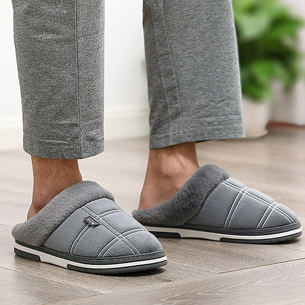 Men's shoes Home slippers Large Size 45-50 Adult slipper plush Winter Gingham Male Indoor slippers for men Factory Outlets House