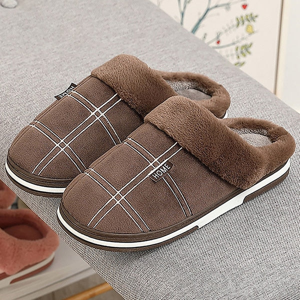 Men's shoes Home slippers Large Size 45-50 Adult slipper plush Winter Gingham Male Indoor slippers for men Factory Outlets House