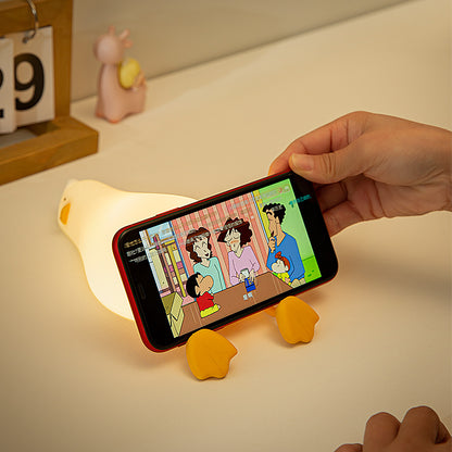 Lie Flat Duck Silicone Night Light Children's Bedside Table Lamp