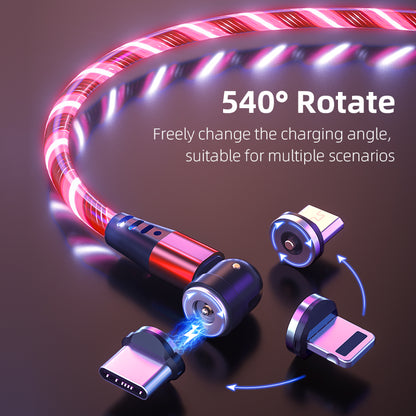 540 Rotate Luminous Magnetic Cable 3A Fast Charging Mobile