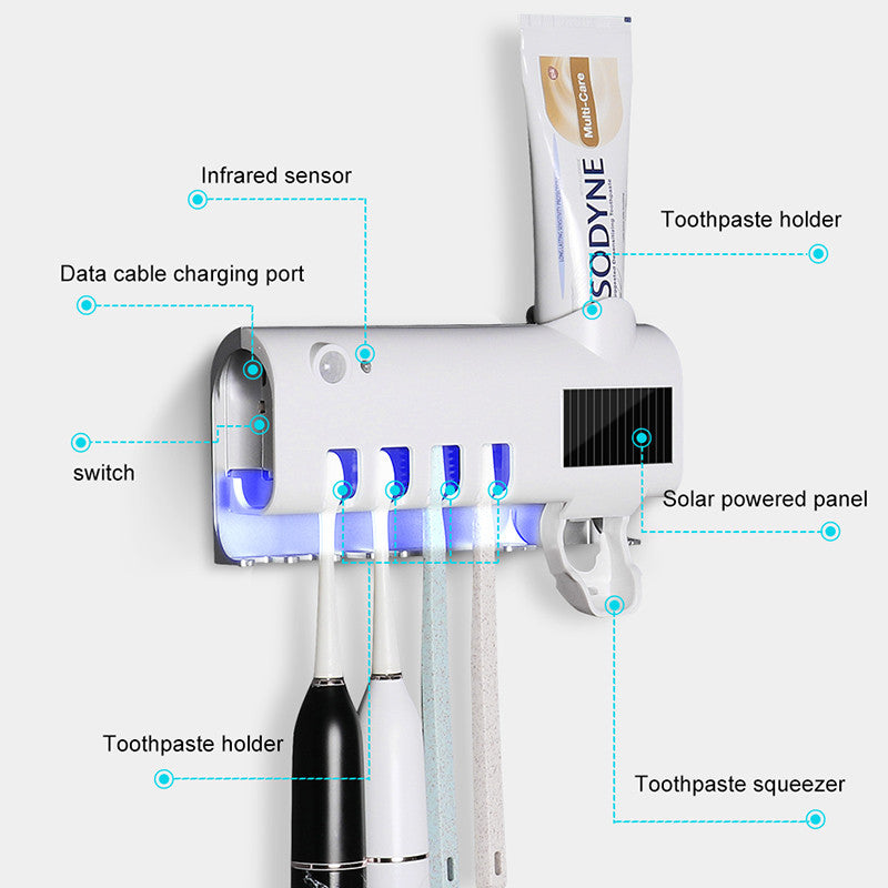 Intelligent UV Toothbrush Sterilizer Automatic Toothpaste Squeezer