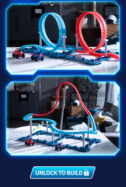 FLYNOVA T DIY Racing Car Set Most Flexible Track Play Set With LED