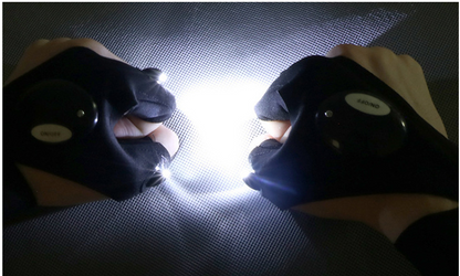 Outdoor Flashlight Luminous Fishing Gloves Half-finger