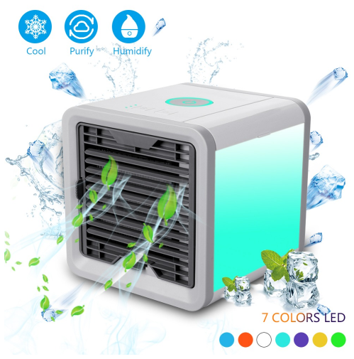 Mini Air Cooler Conditioner Office Desktop Leafless Fan