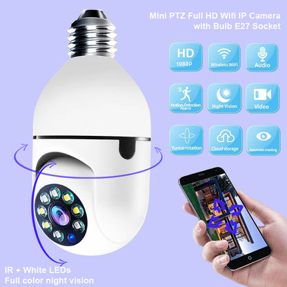 WiFi CAMERA 1080P Bulb 4X Zoom