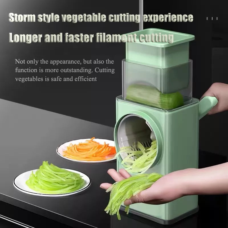 Multifunctional Drum Vegetable Slicer Spiralizer Cutter Rotary Vegetable