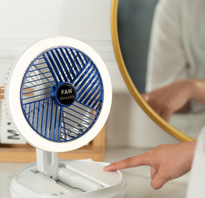 Fan With LED Light 4 Speed Adjustable For Home Room Air Cooler Fan