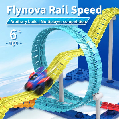 FLYNOVA T DIY Racing Car Set Most Flexible Track Play Set With LED