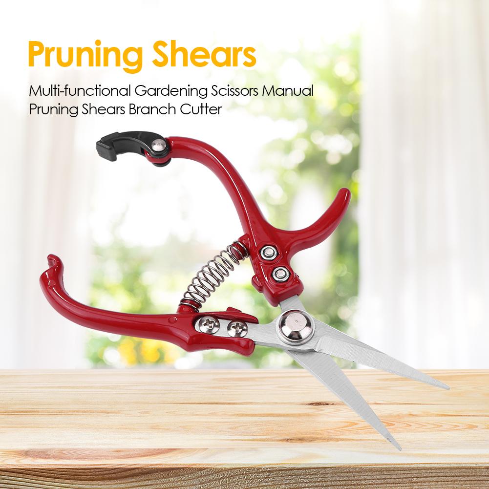 Multifunctional Garden Scissors Pruning Shears Manual With Safety Buckle Stainless Steel