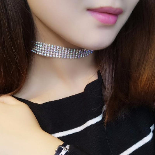 Full Crystal Rhinestone Choker Necklace "Wedding Jewelry"