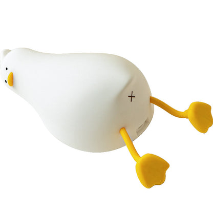 Lie Flat Duck Silicone Night Light Children's Bedside Table Lamp