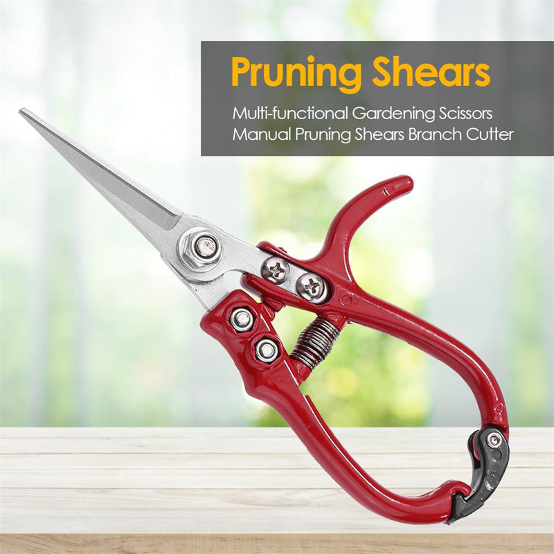 Multifunctional Garden Scissors Pruning Shears Manual With Safety Buckle Stainless Steel