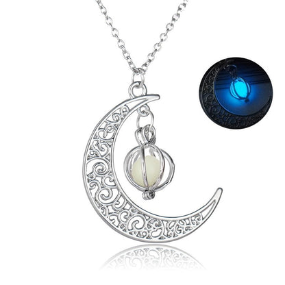 Creative Luminous Moon Pumpkin Creative Pendant Necklace