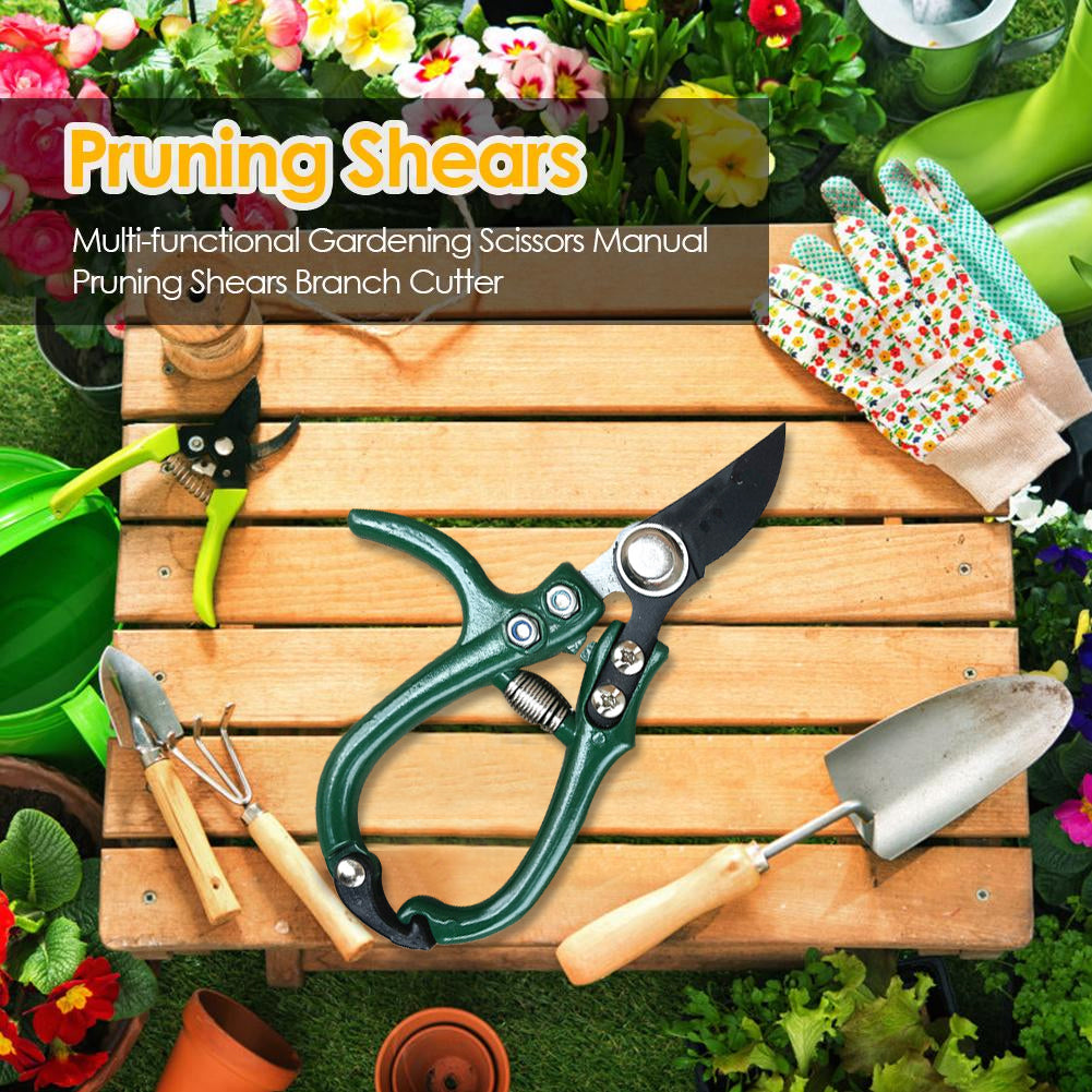 Multifunctional Garden Scissors Pruning Shears Manual With Safety Buckle Stainless Steel