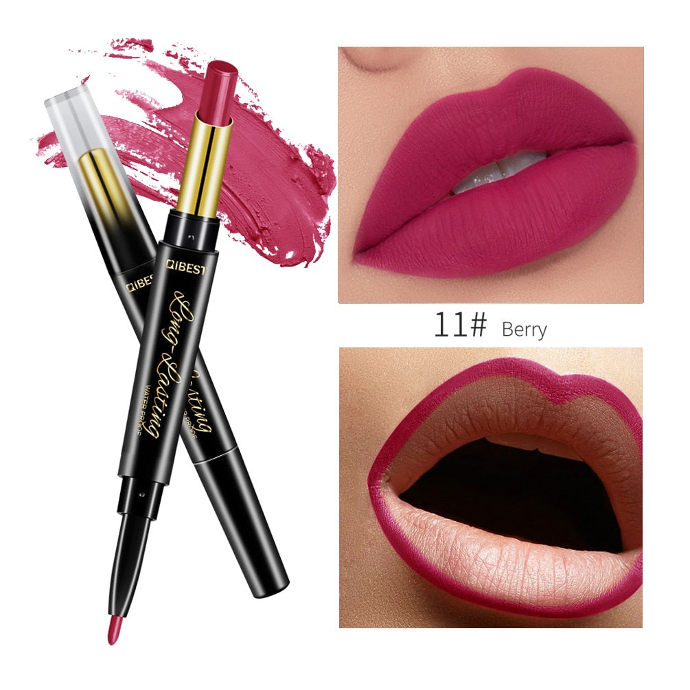 Waterproof Lipstick Pen 2 In 1 Lipstick Pen Lip Liner Lipstick Pencil