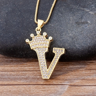 Alphabet Pendant Chain Necklace