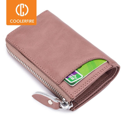 Fashion Elegant Women Short Leather Wallet Portable Solid Color Purse Hot Female Change Purse Lady Clutch PJ041