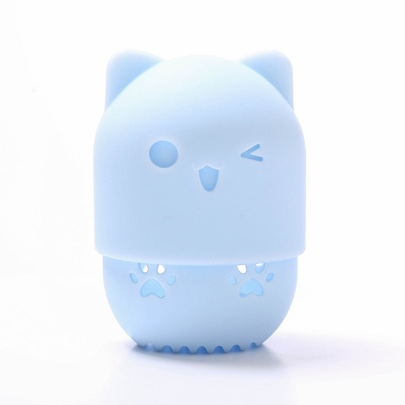 Kitten Silicone Powder Puff Drying Holder Egg Stand