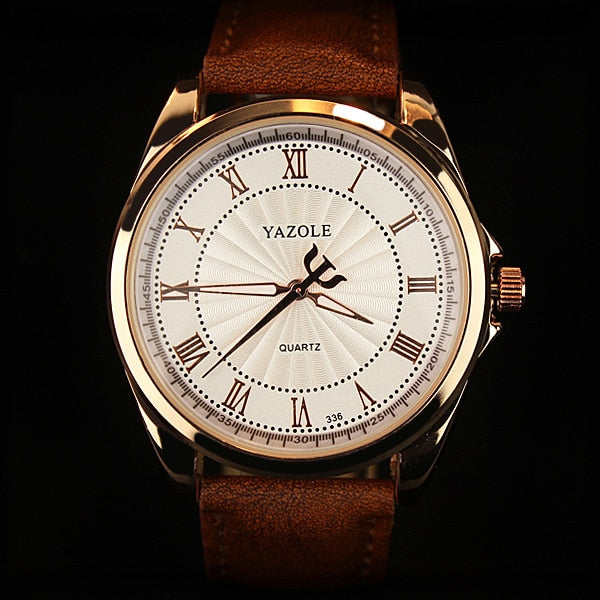 Fashion quartz Luxury classic dial mens watch for business watch with leather wristband watch