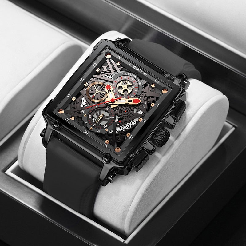 Top Brand Luxury Hollow Square Sport Watch