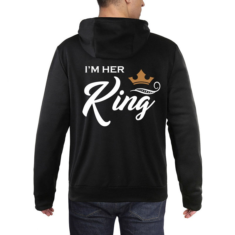 Printing Her King His Queen Lover Hoodies