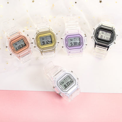 Transparent Digital Watch Square