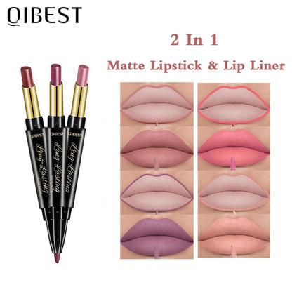 Waterproof Lipstick Pen 2 In 1 Lipstick Pen Lip Liner Lipstick Pencil