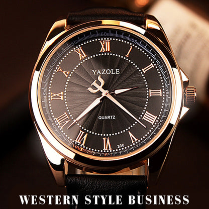 Fashion quartz Luxury classic dial mens watch for business watch with leather wristband watch