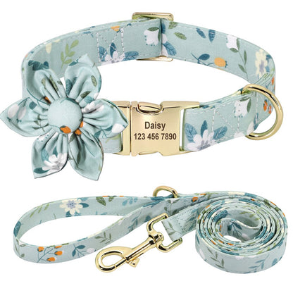 Floral Personalized Dog Collar Fashion Printed Custom Collars