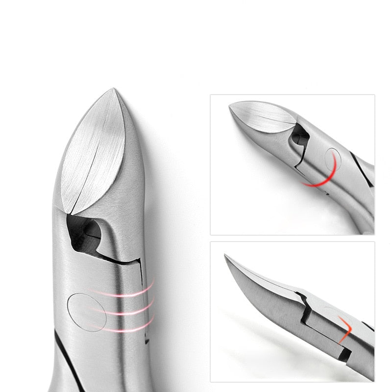 Stainless steel nail clippers trimmer Ingrown pedicure care professional Cutter nipper tool