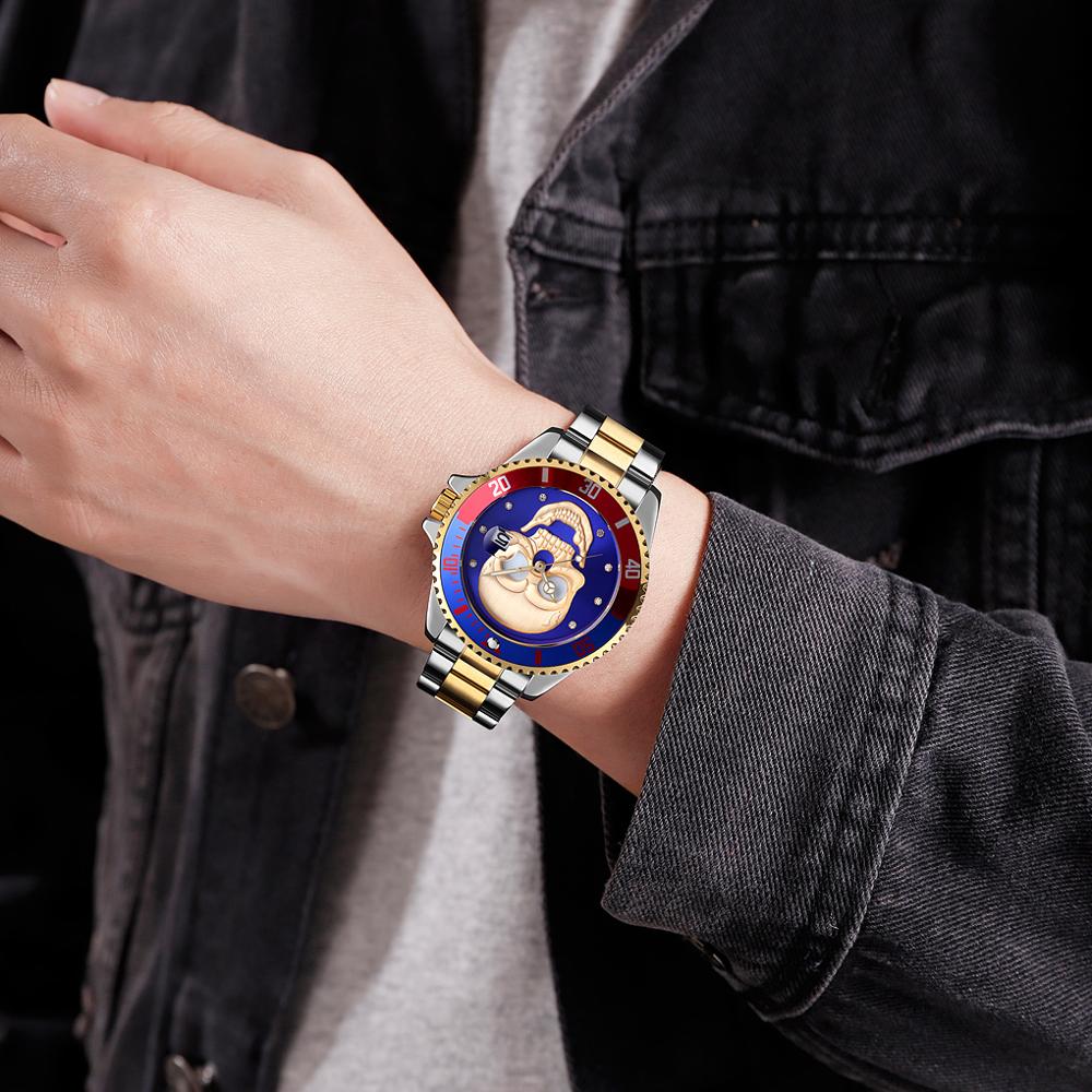 Skeleton Creative Watches Stainless Steel Male Clock Waterproof