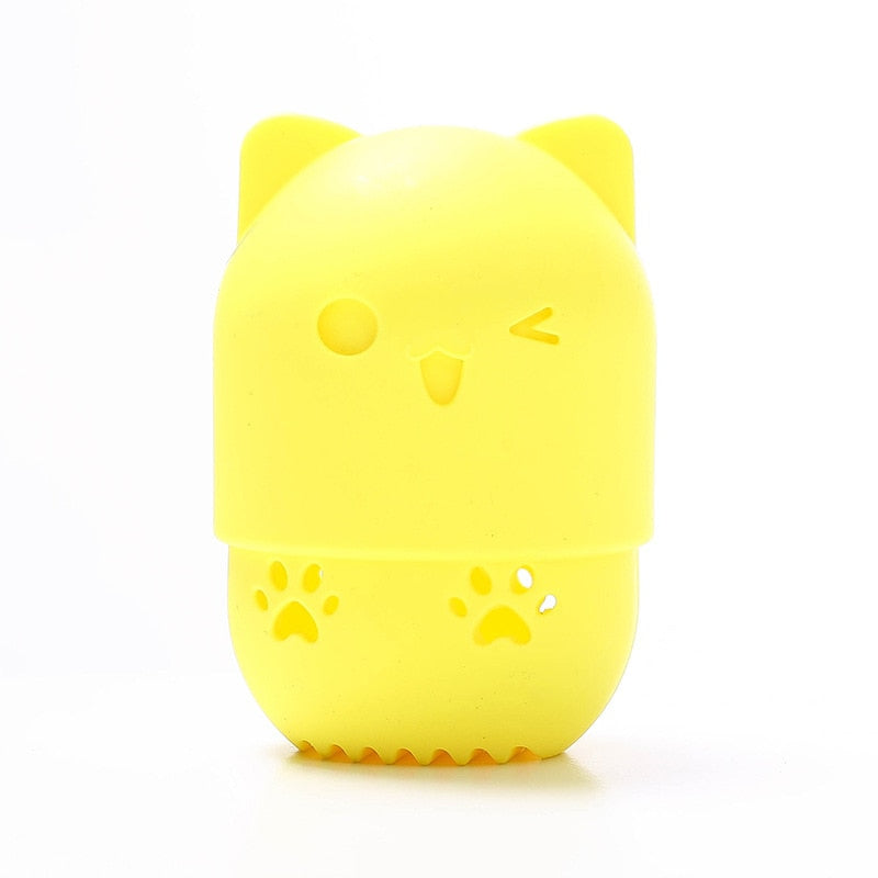 Kitten Silicone Powder Puff Drying Holder Egg Stand