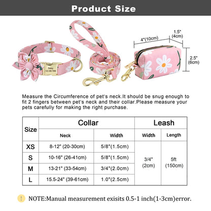 Floral Personalized Dog Collar Fashion Printed Custom Collars