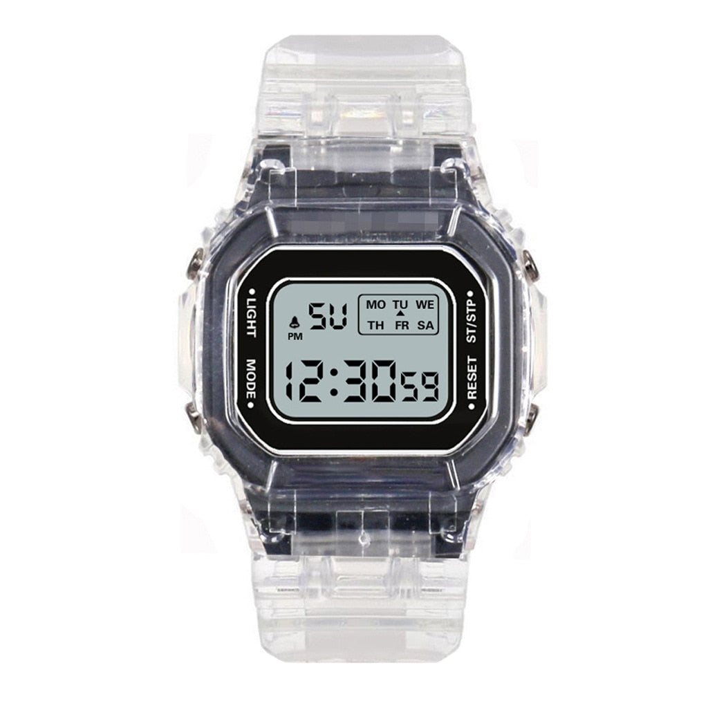 Transparent Digital Watch Square