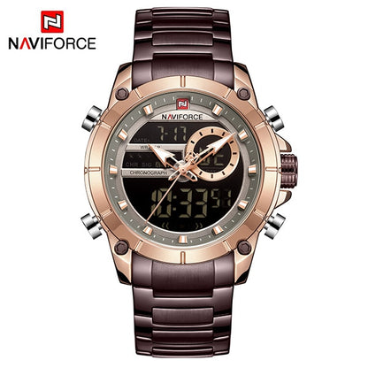 Fashion Nice Digital Wrist Watch Steel Waterproof Dual Display Date Clock