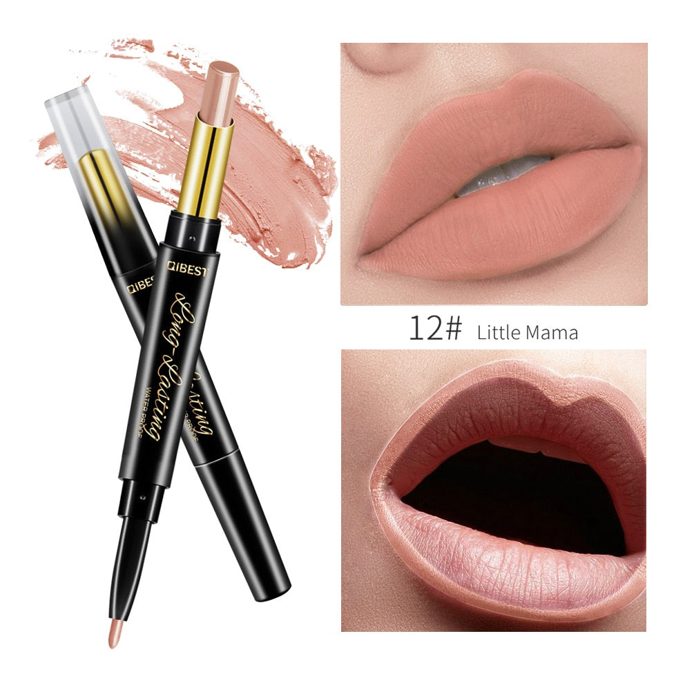 Waterproof Lipstick Pen 2 In 1 Lipstick Pen Lip Liner Lipstick Pencil