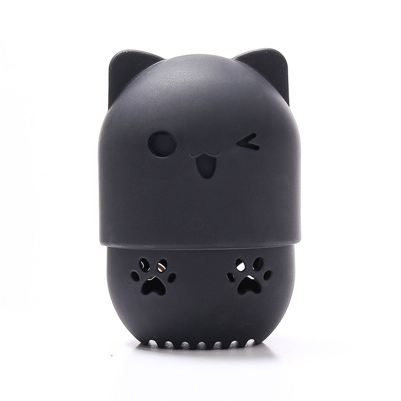 Kitten Silicone Powder Puff Drying Holder Egg Stand