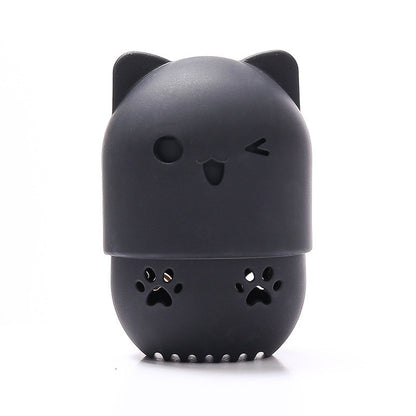 Kitten Silicone Powder Puff Drying Holder Egg Stand