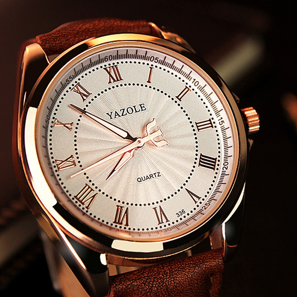 Fashion quartz Luxury classic dial mens watch for business watch with leather wristband watch