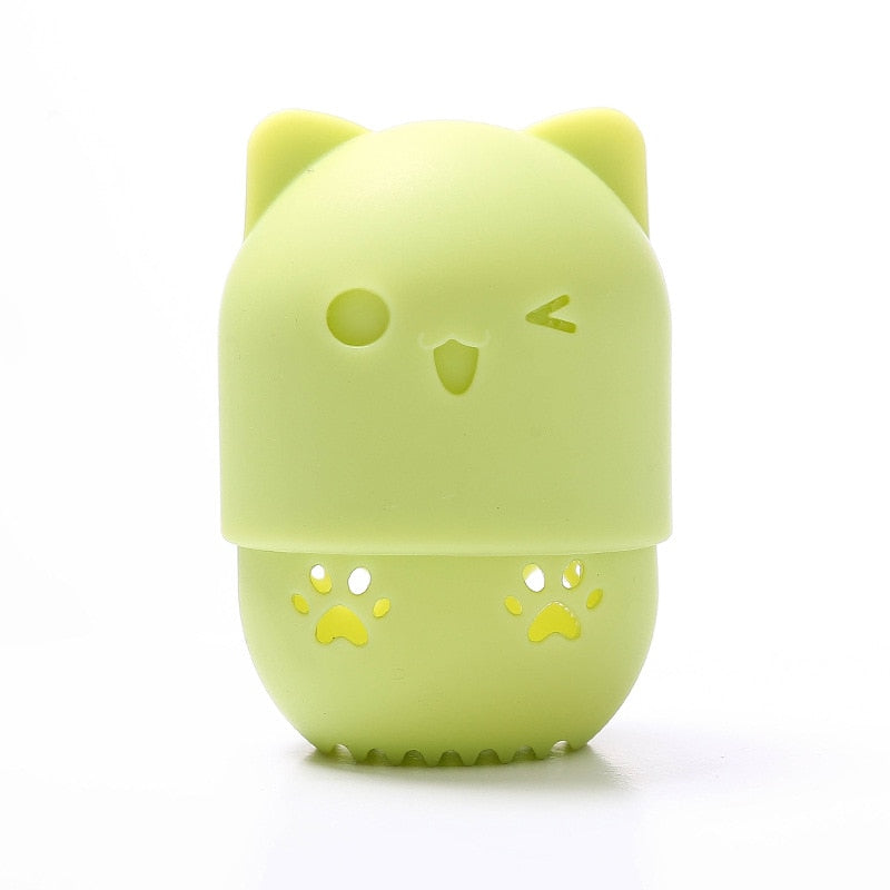 Kitten Silicone Powder Puff Drying Holder Egg Stand